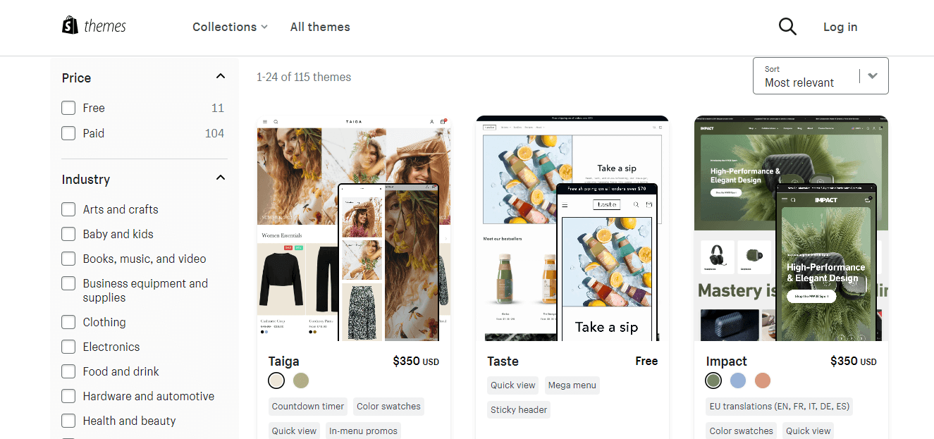 Shopify store design tips - choose suitable theme