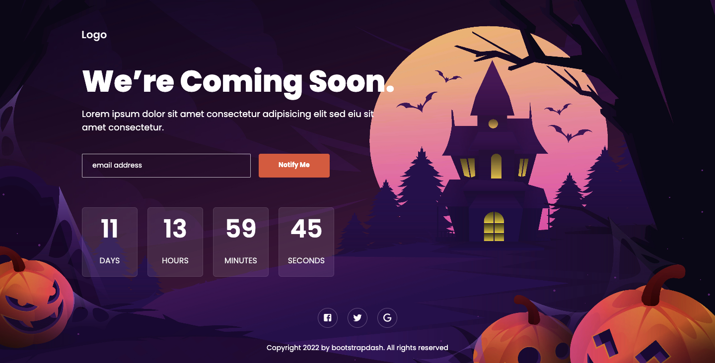 Coming soon halloween website template