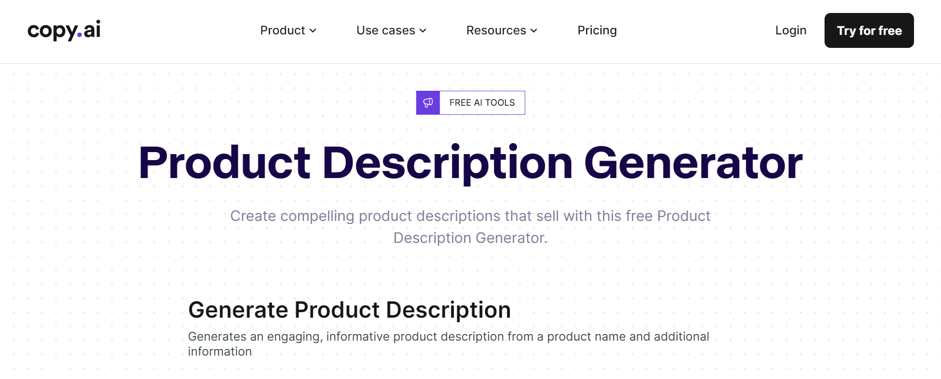 ai product description generator