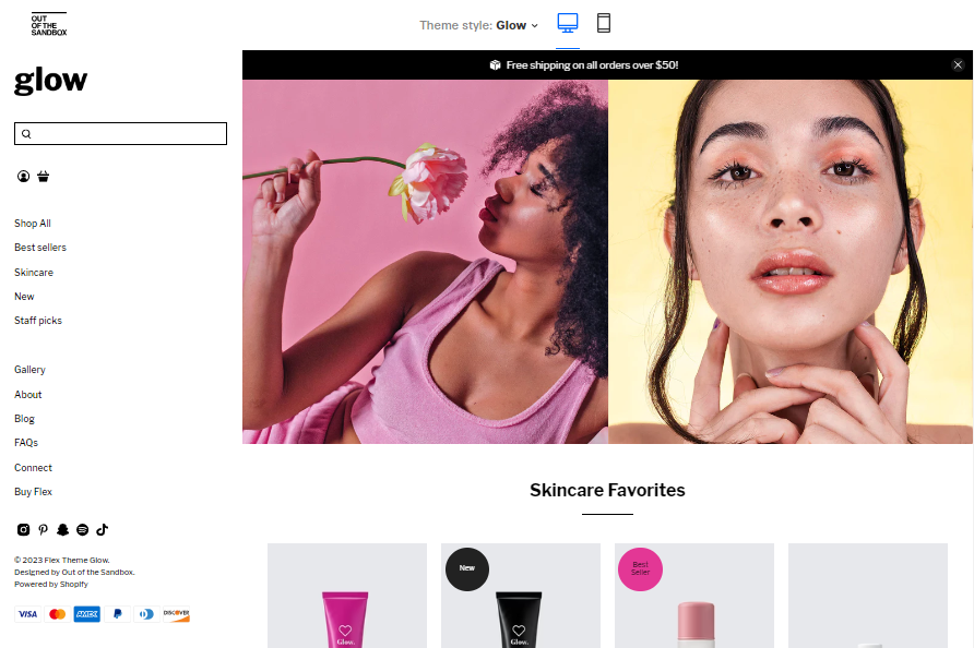 Shopify Flex Theme layout options - Glow