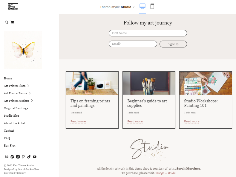 Shopify Flex Theme layout options - Studio