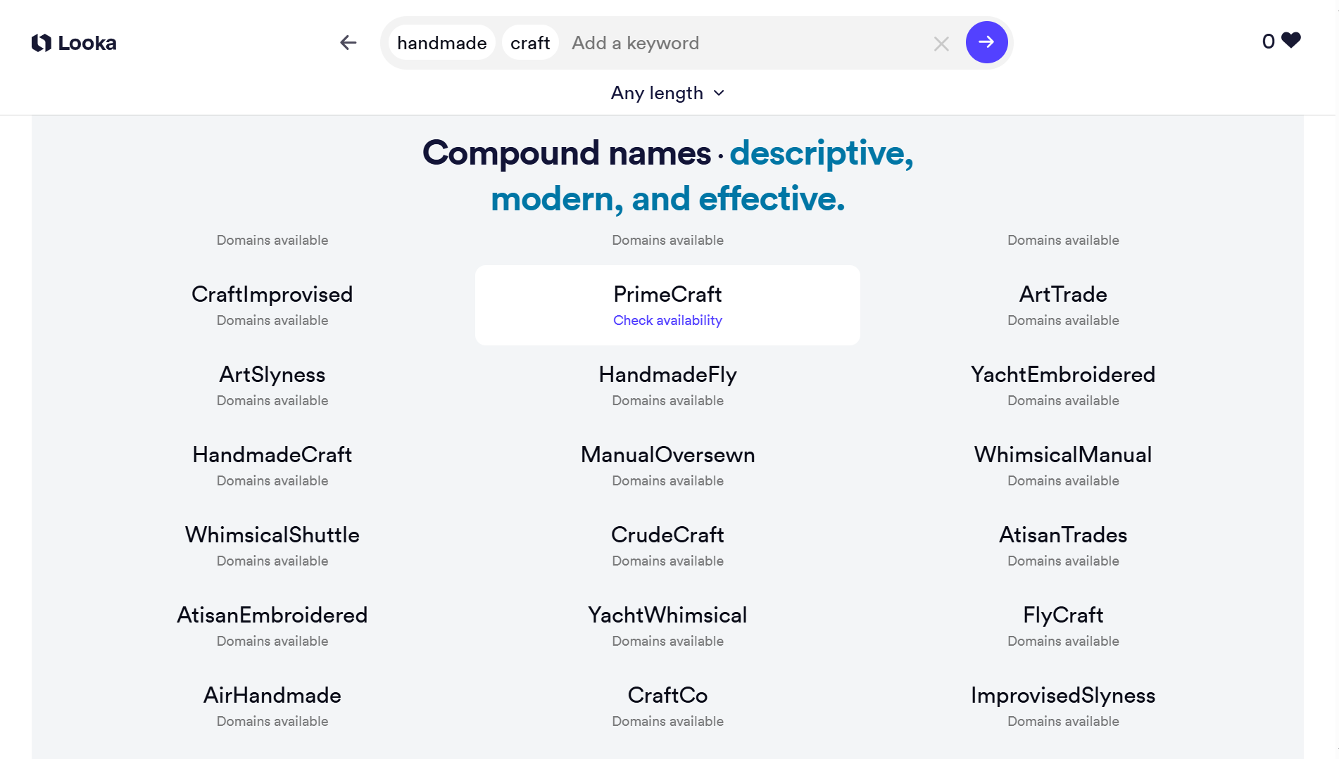Looka business name generator