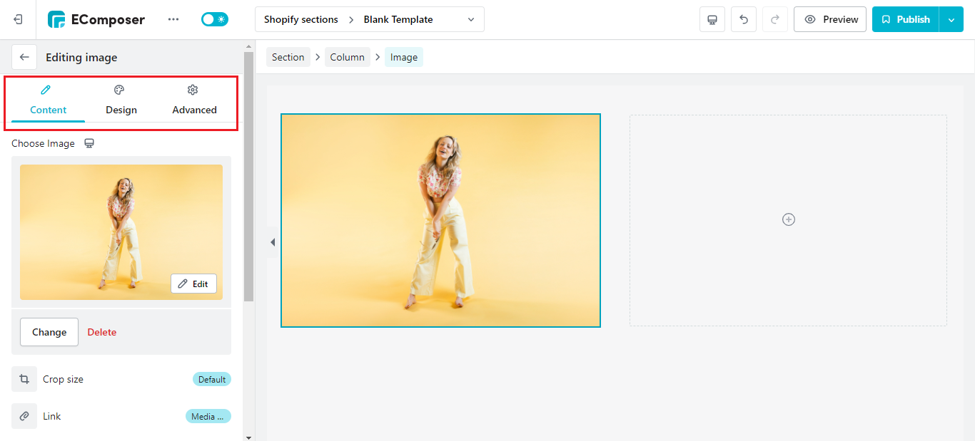 shopify image with text