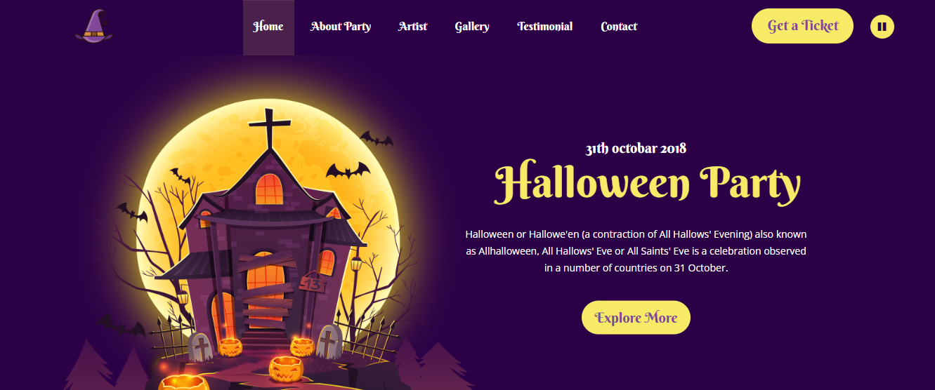 Shopify halloween landing page template