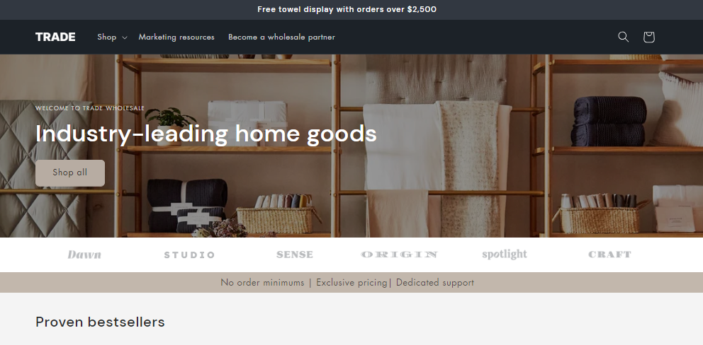 Shopify Wholesale Theme - Trade