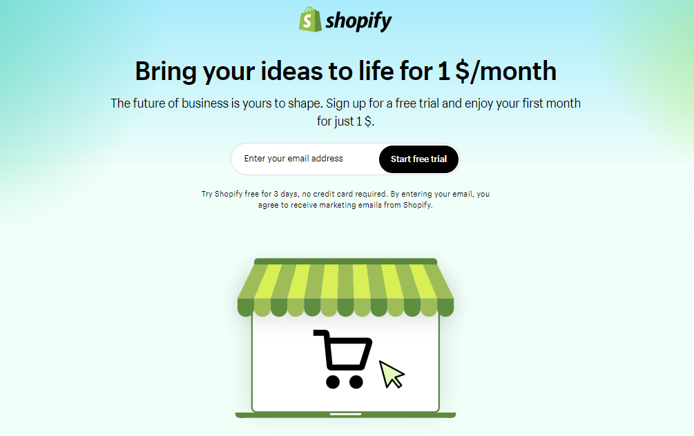 sign up Shopify
