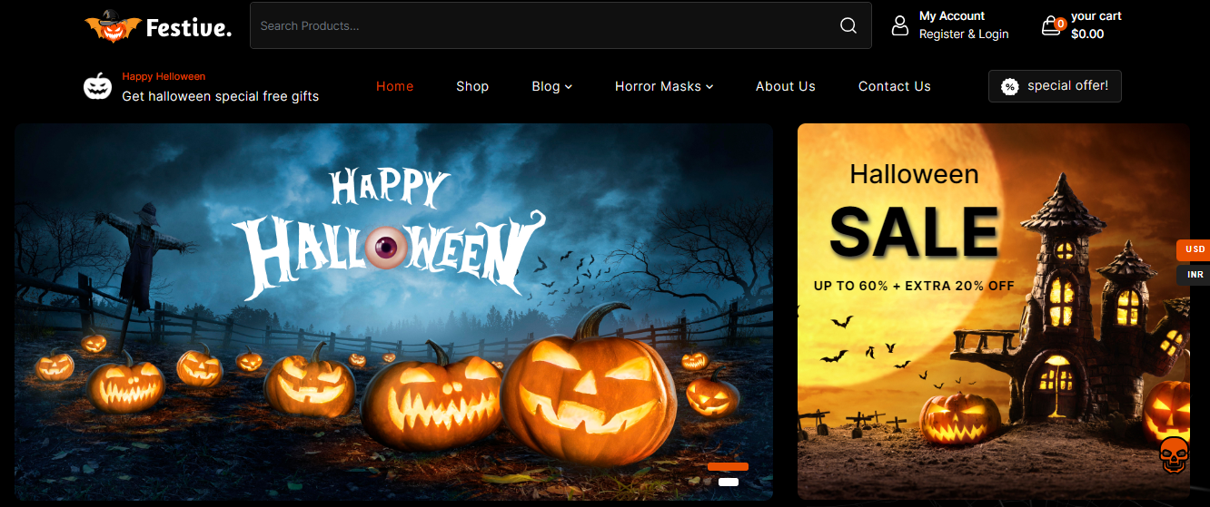 Halloween website templates and themes