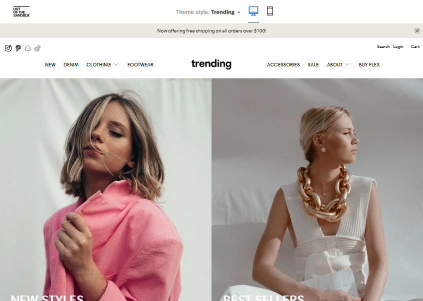 Shopify Flex Theme layout options - Trending