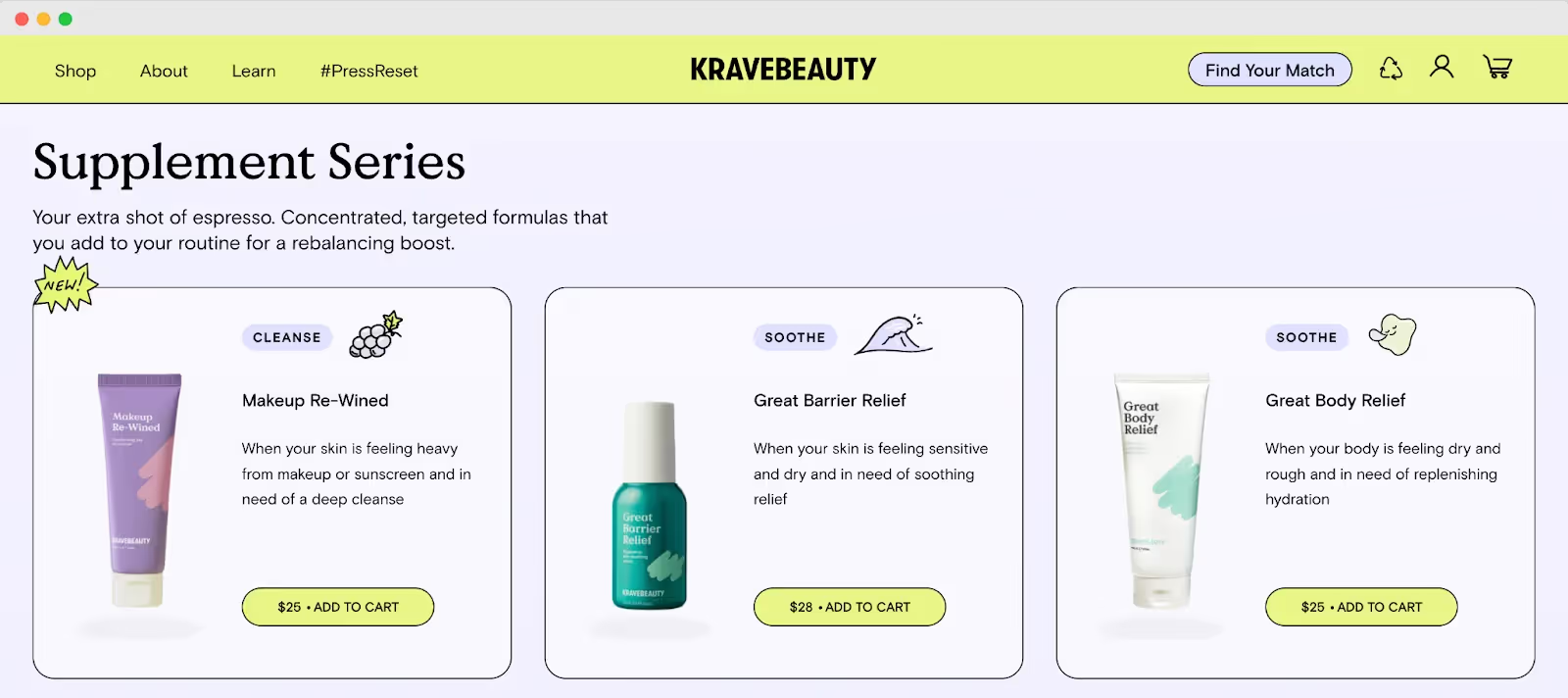 Krave Beauty – Collection Page