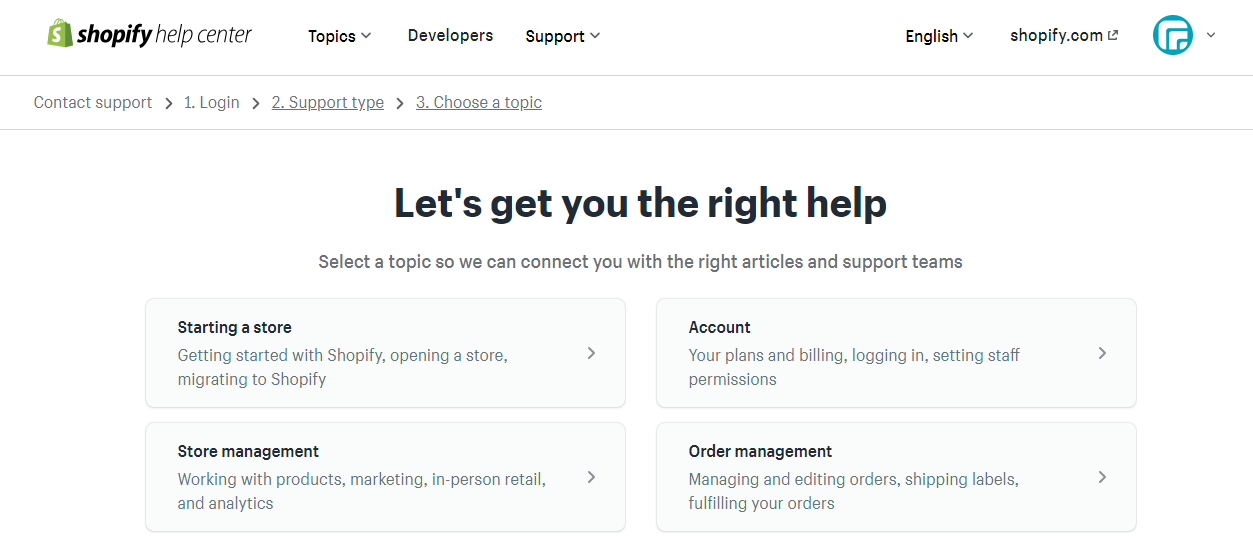 contact Shopify live chat support