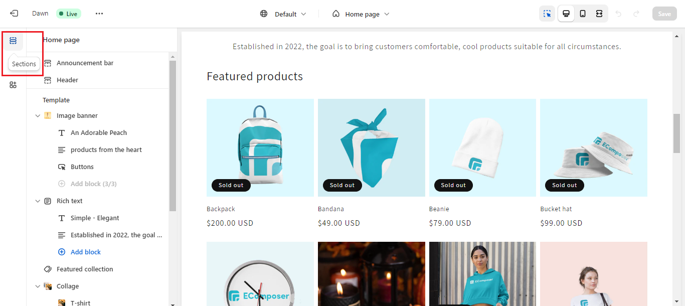 Shopify Change the Background Color of Section