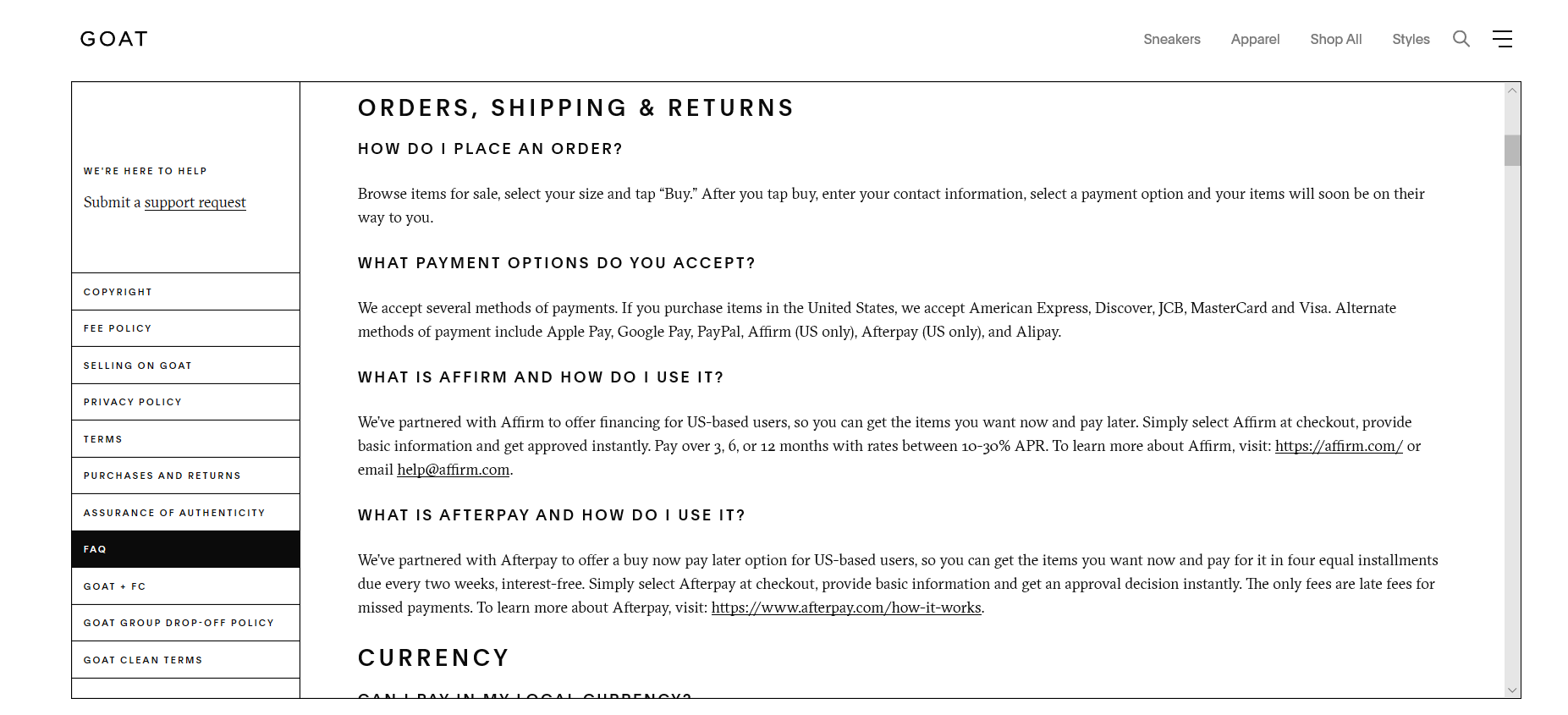 shopify shipping page template