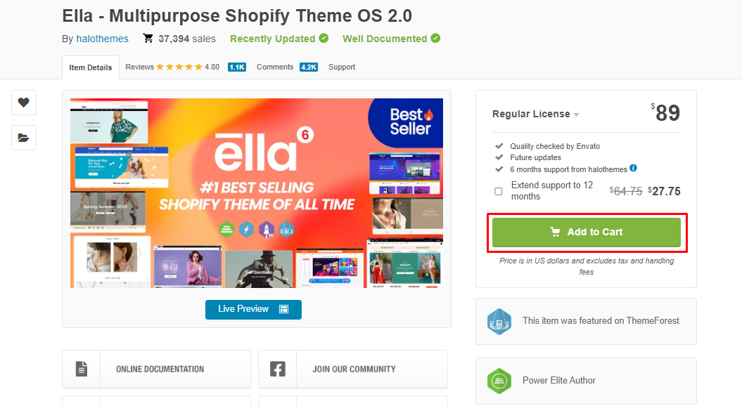 Purchase Ella Shopify Theme