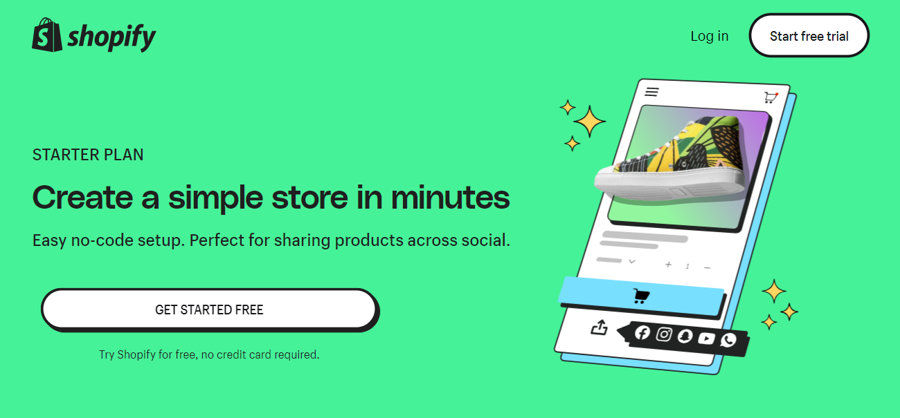 Features of Shopify starter plan