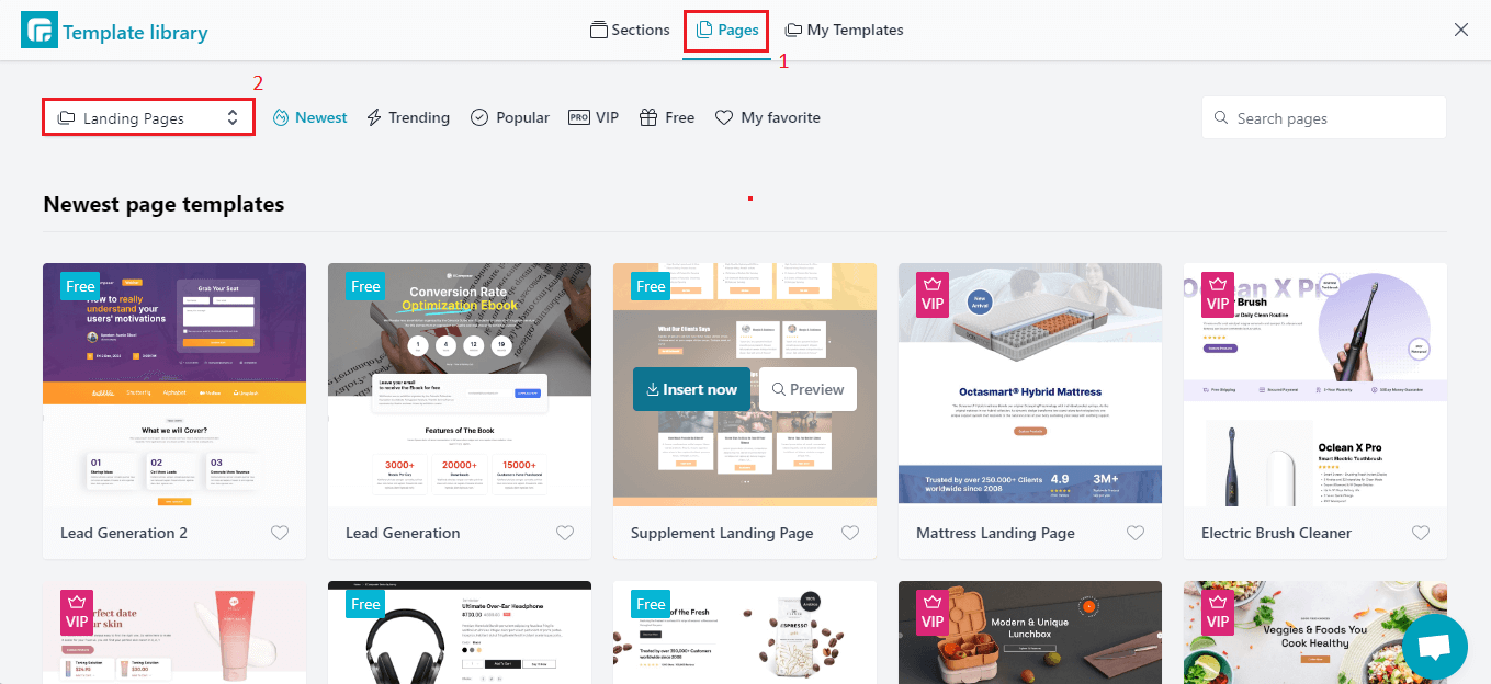 choose Shopify landing page templates