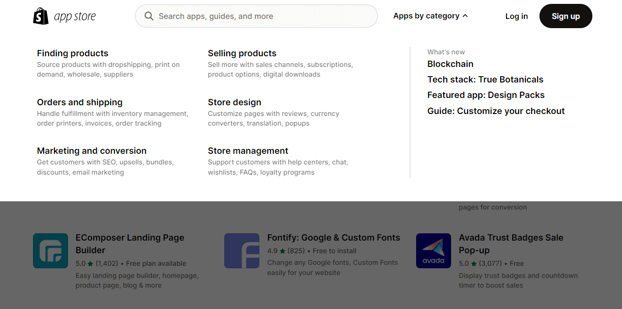 browse the Shopify app store