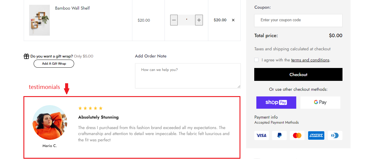 add social proof on Cart Page