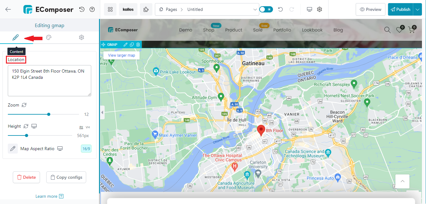 add google map to Shopify contact us page