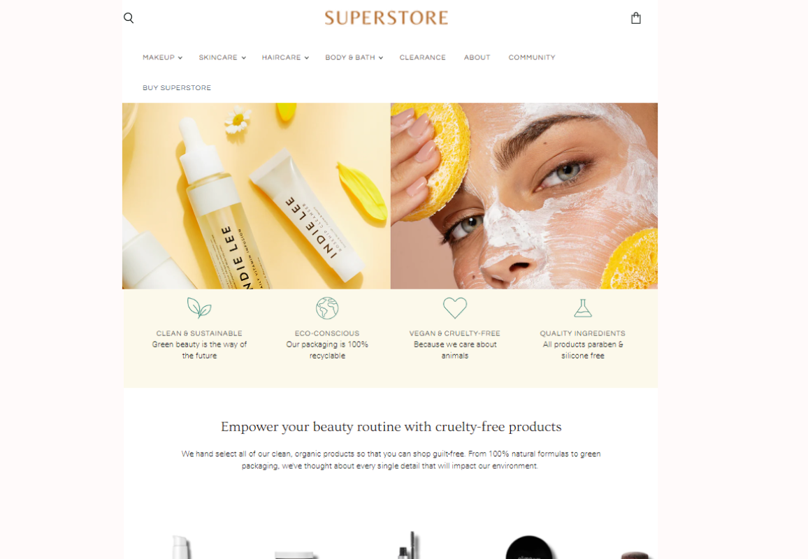 Shopify Superstore theme Layout options - Beauty
