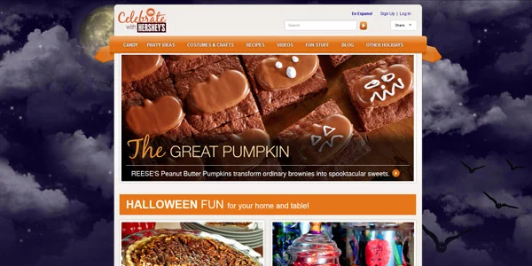 example of Halloween website