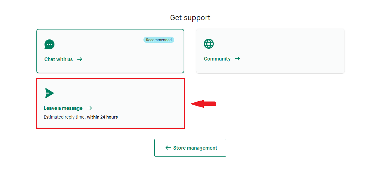 reach out Shopify support via email