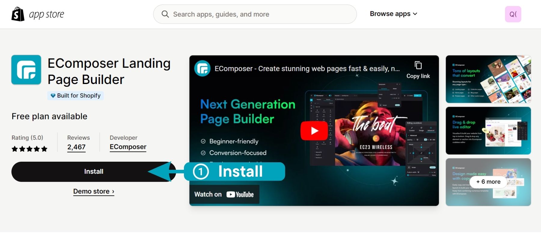 Install EComposer Page Builder