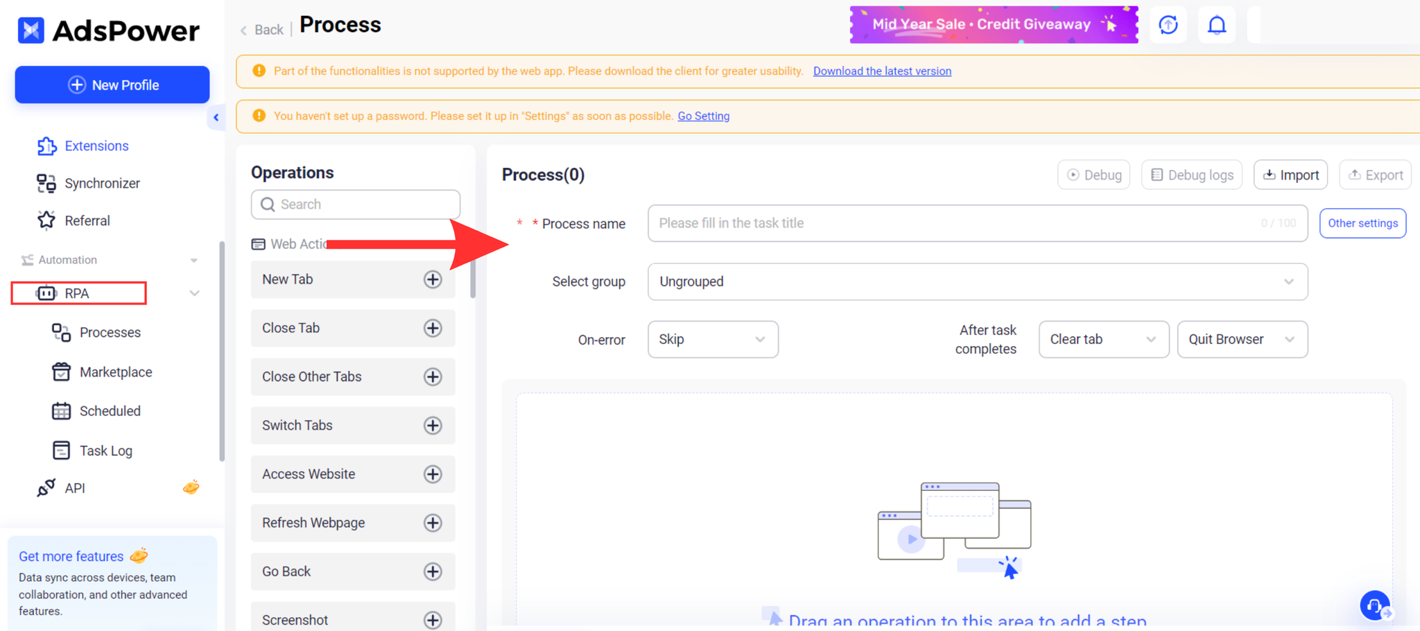 AdsPower offers RPA (Robotic Process Automation)