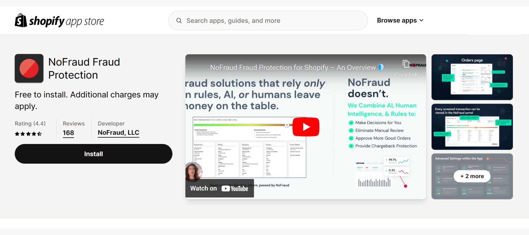 NoFraud Fraud Protection on Shopify App Store