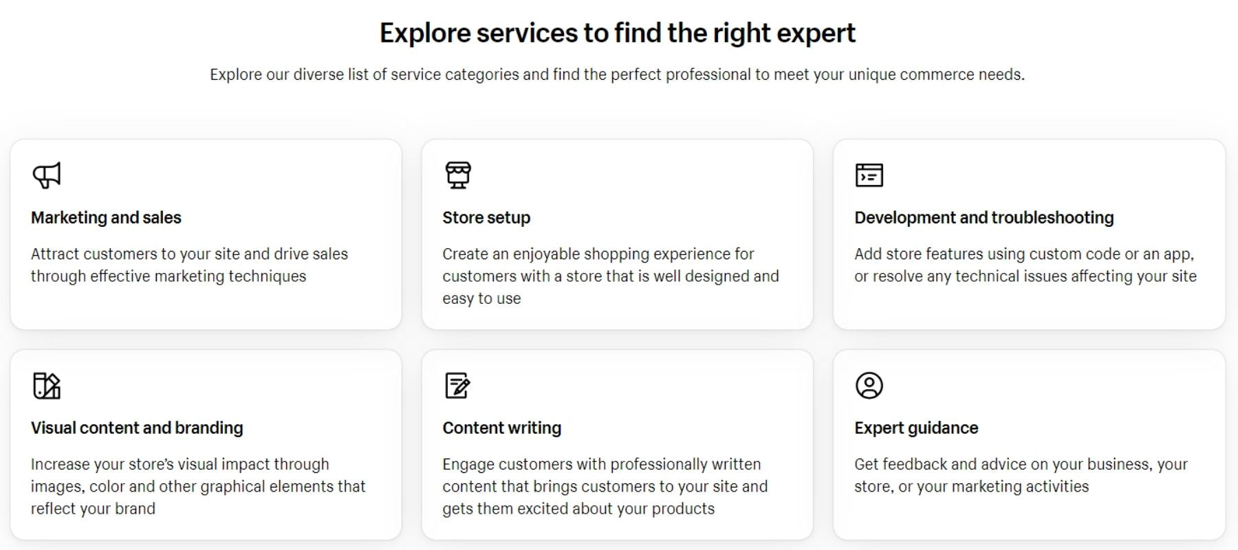 Shopify Experts' marketplace