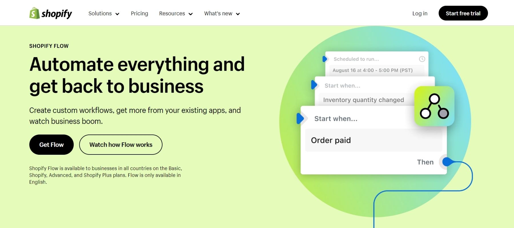 Shopify Flow’s homepage