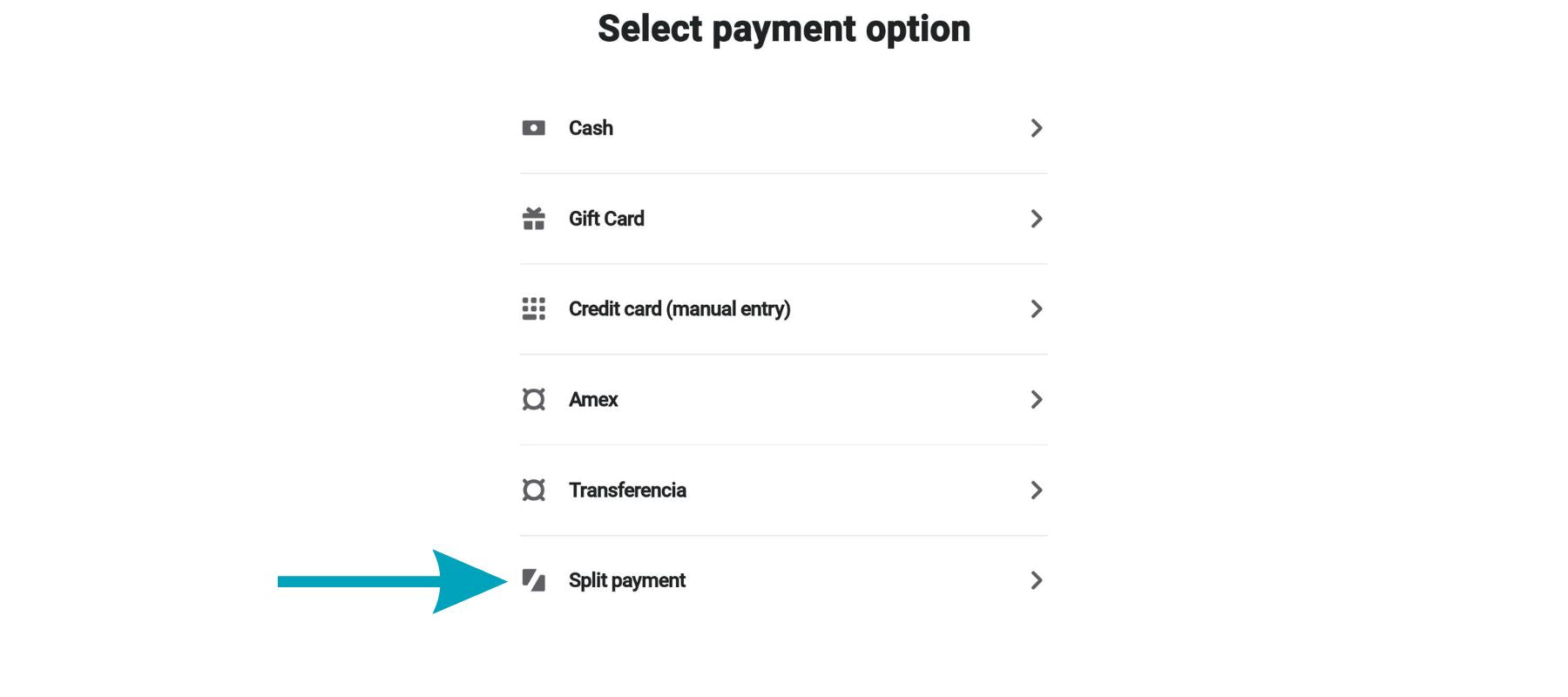 Using Shopify POS to accept the split payment