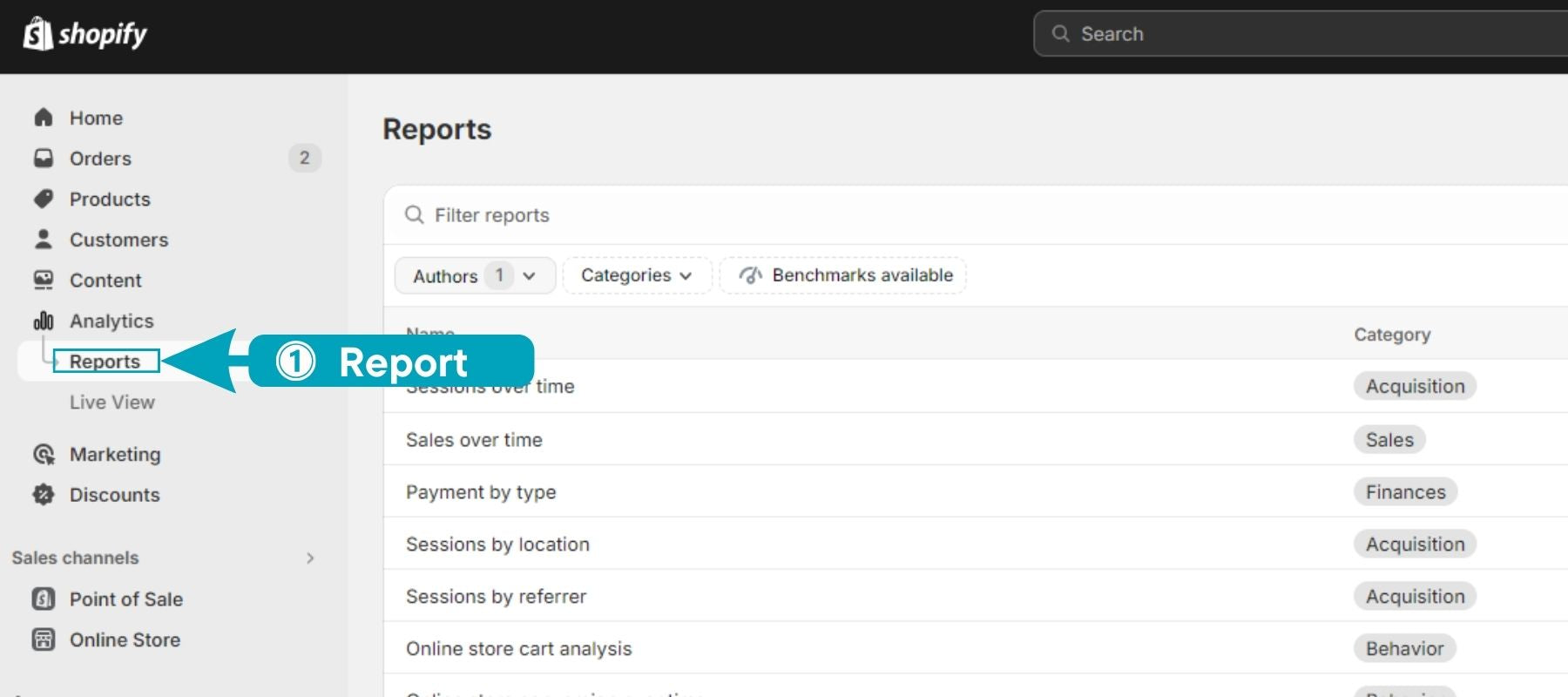 View The Shopify Sales Report