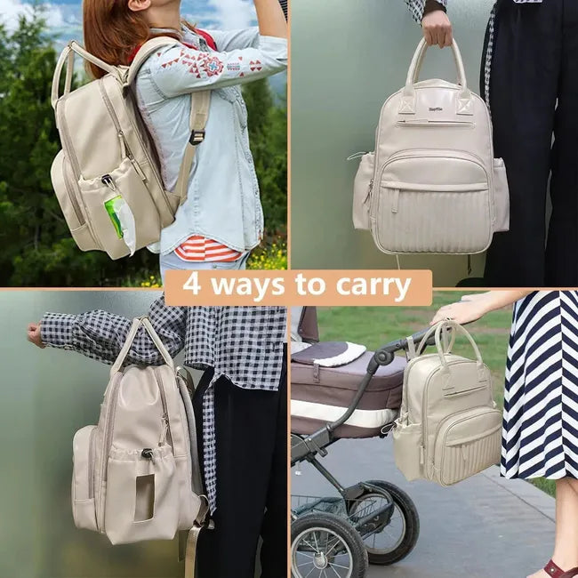 Stylish and practical baby bag for baby care, travel, and work