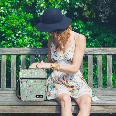 Bunnybento Insulated Lunch Box Green Floral