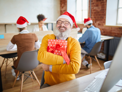 Employee with a gift