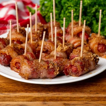 Bacon Wrapped Little Smokies on a Platter