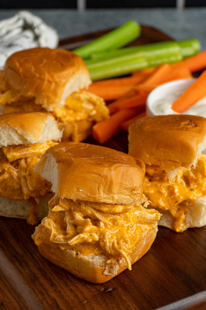 Crockpot Chicken Sliders with Celery and Carrots
