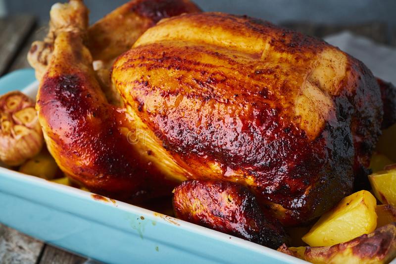 Roast Chicken in a ceramic dish