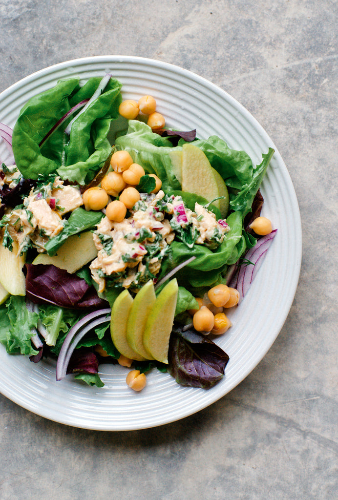 tuna salad on white plate