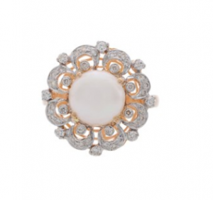 Pearl & Diamonds Statement Finger Ring