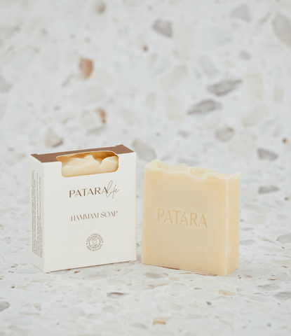 A pack of Patara Life's Cold pressed Natural olive oil soap