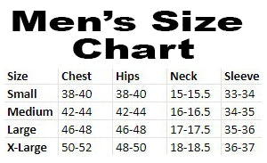 2024 Roma Costume Men's Size Chart