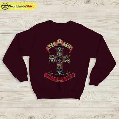 1988 Appetite For Destruction Tour Sweatshirt Guns N Roses Shirt Rock Band - WorldWideShirt