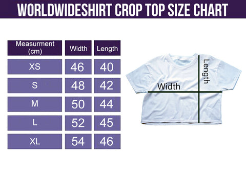 Size Chart Crop Top