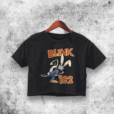 Blink 182 Rabbit Logo Crop Top Blink 182 Shirt Aesthetic Y2K Shirt - WorldWideShirt