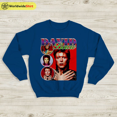 David Bowie Vintage 90's Sweatshirt David Bowie Shirt Music Shirt - WorldWideShirt