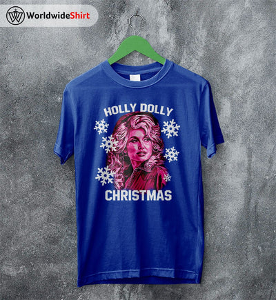 Holly Dolly Christmas T-Shirt Dolly Parton Shirt Ugly Christmas - WorldWideShirt