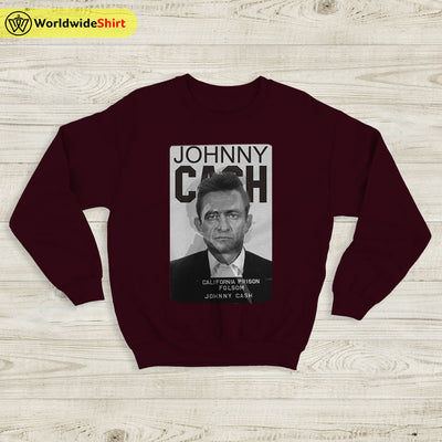 Johnny Cash Sweatshirt Johnny Cash Mugshot Sweater Johnny Cash Shirt - WorldWideShirt