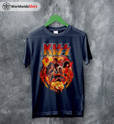 Kiss Band Tour Vintage 90's T Shirt Kiss Band Shirt Music Shirt - WorldWideShirt