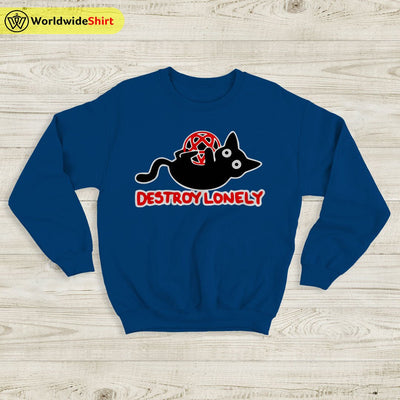 Kodone Destroy Lonely Cat Sweatshirt Destroy Lonely Shirt Rapper Shirt - WorldWideShirt